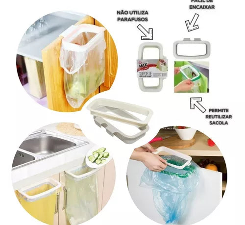 Lixeira Acoplável Para Cozinha - Suporte Fácil